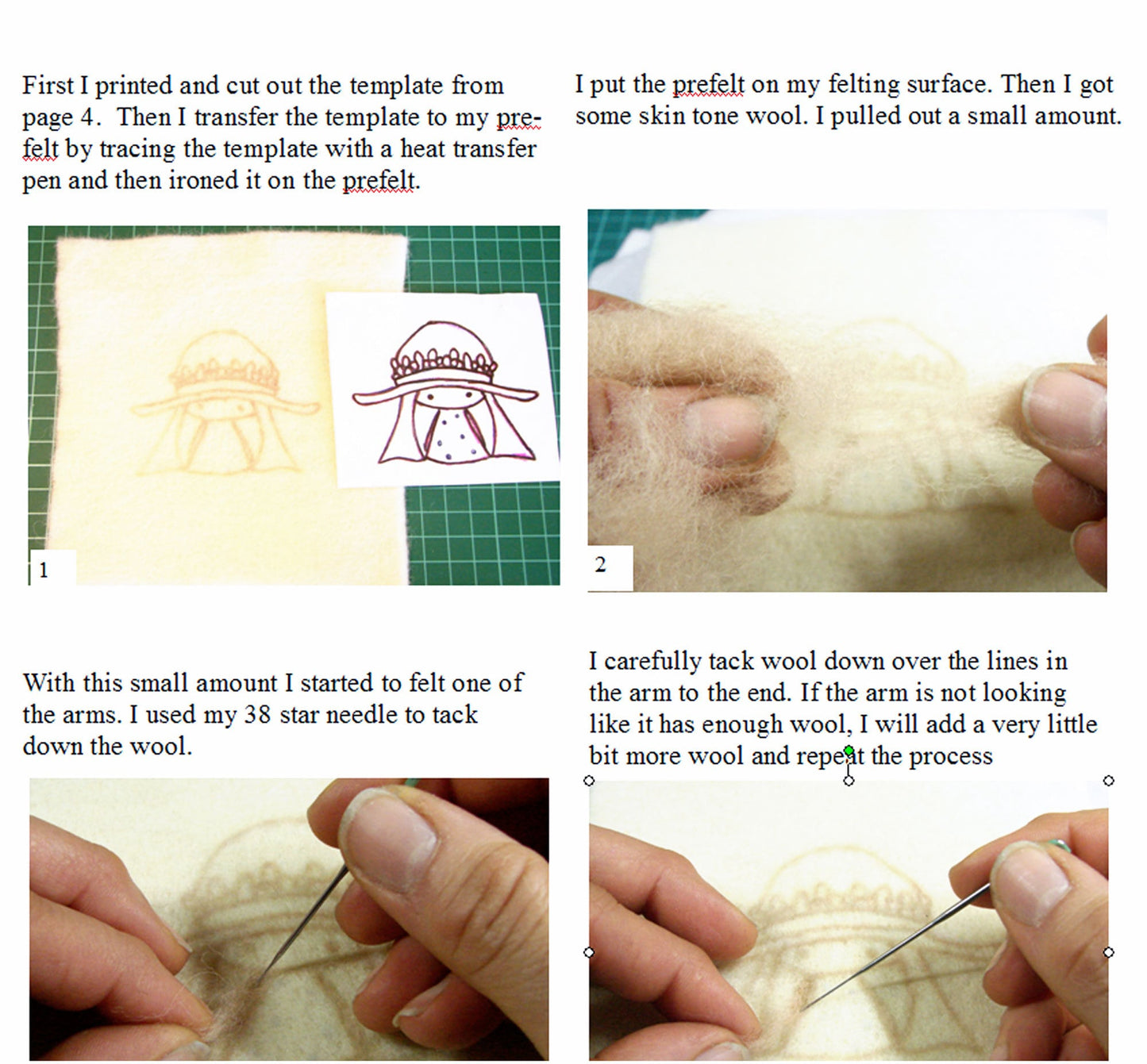 Needle felting tutorial Little Girl, 2D Needle Felt Pattern for girls room decor