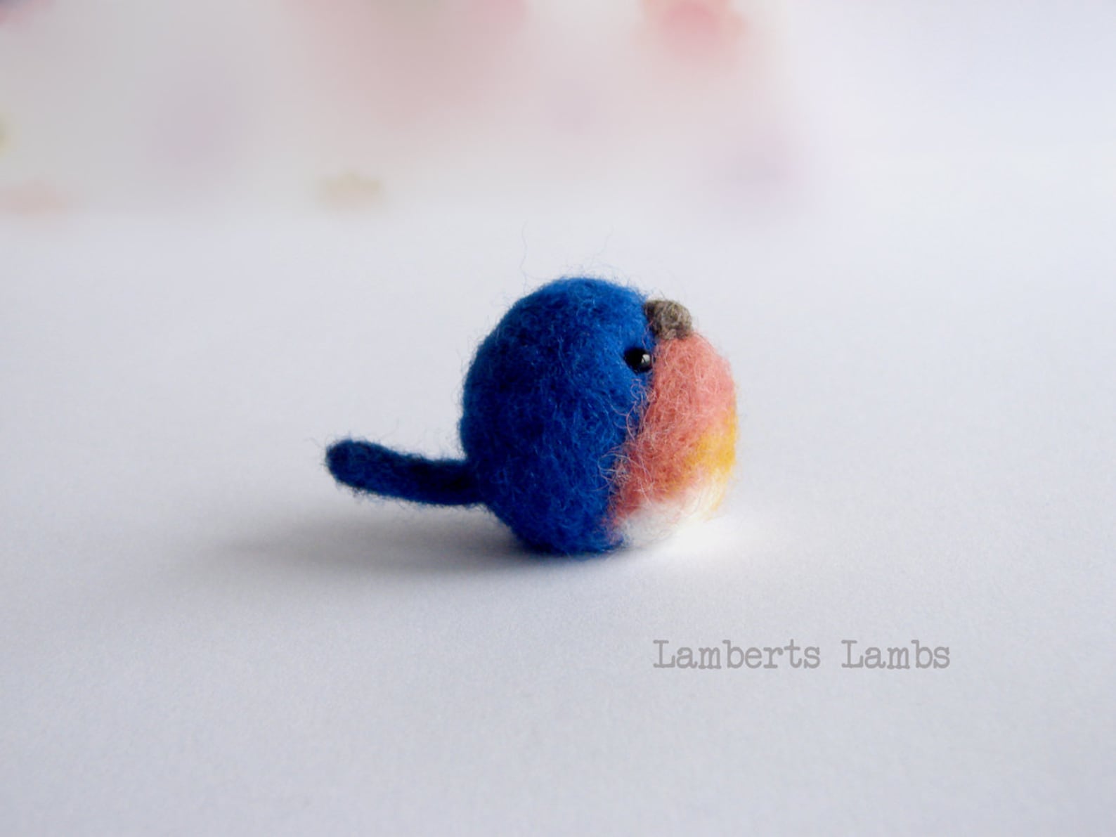 Blue outlets Rock Thrush Needle Felted Miniature Bird Figurine