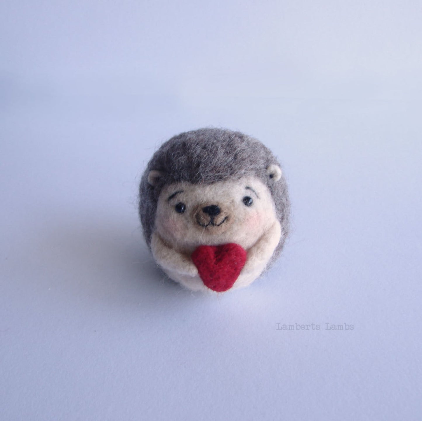 Needle felting Hedgehog with heart