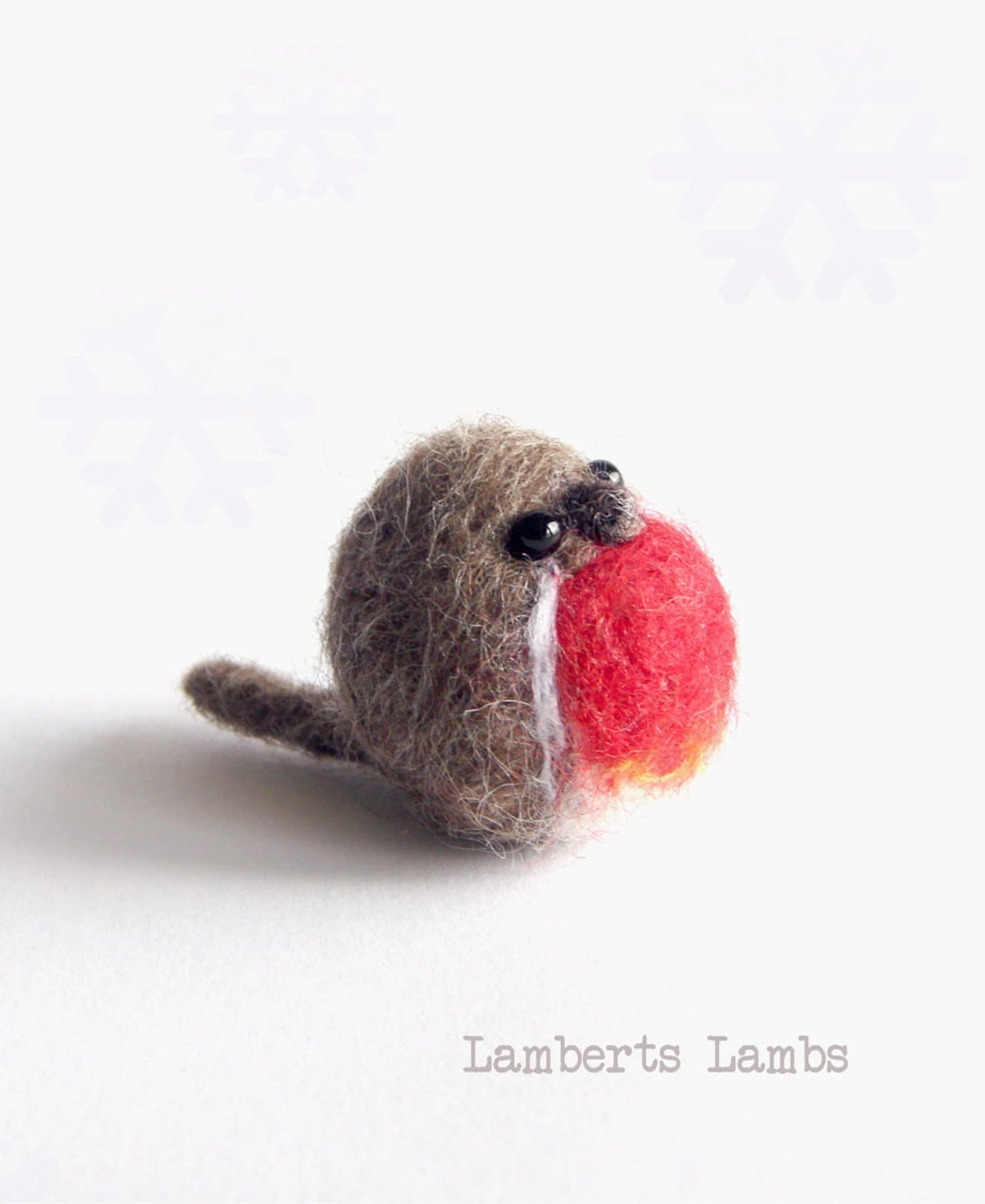 Needle felted Robin bird Christmas decoration - miniature bird