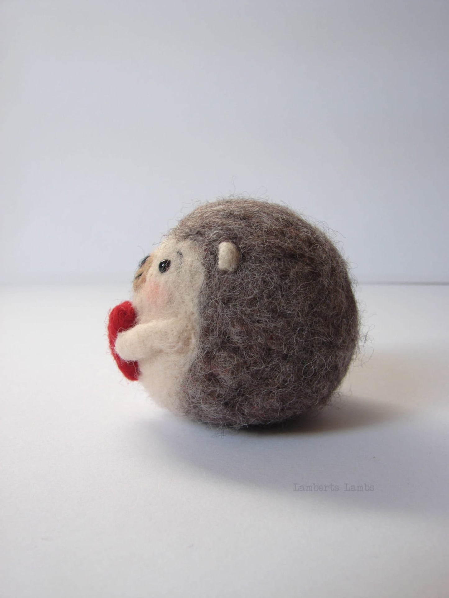 Needle felting Hedgehog with heart