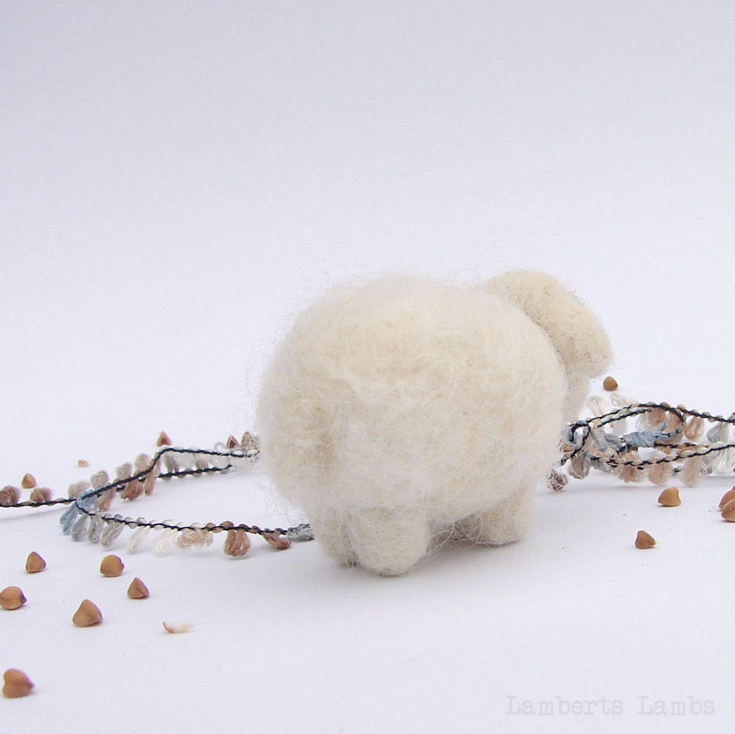 White Needle Felted Sheep Adorable, Felted Wool sheep, Woolen Handmade sheep