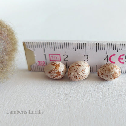 Miniature Needle felted birds Nest with 3 brown eggs   No.2