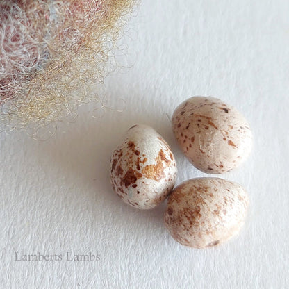 Miniature Needle felted birds Nest with 3 brown eggs   No.2