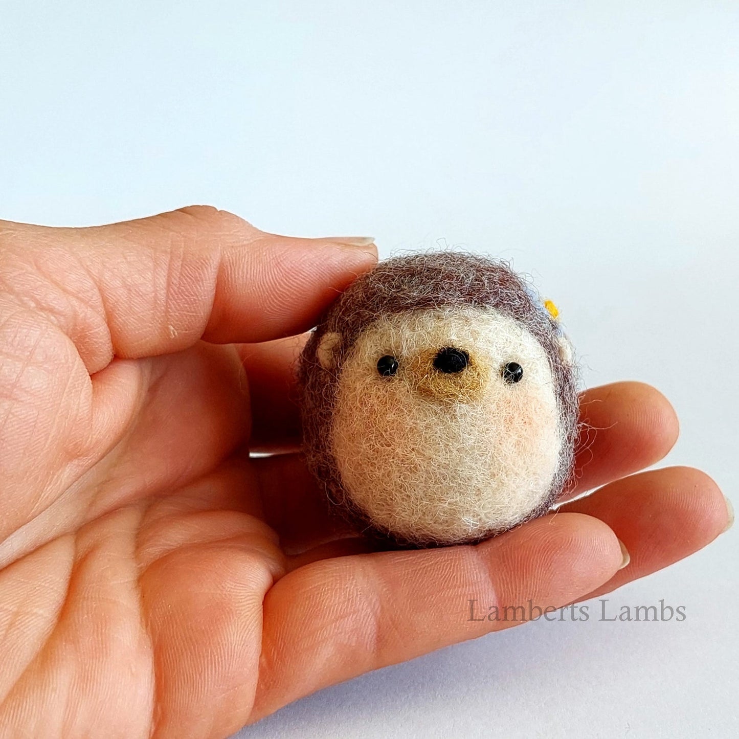 Small needle felting Hedgehog with flower