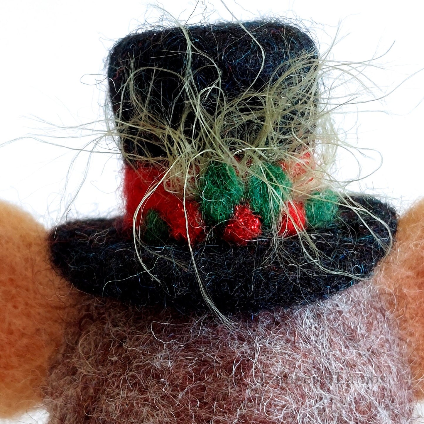 Dapper Christmas Mouse, Brown needle felted Christmas mouse, felt Christmas ornament Handmade wool mouse