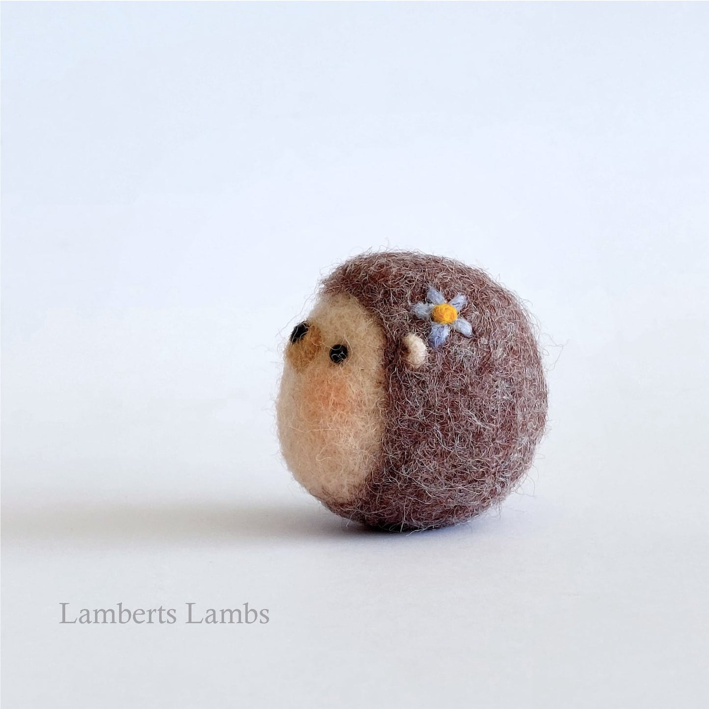 Small needle felting Hedgehog with flower