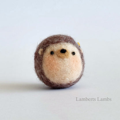 Small needle felting Hedgehog with flower