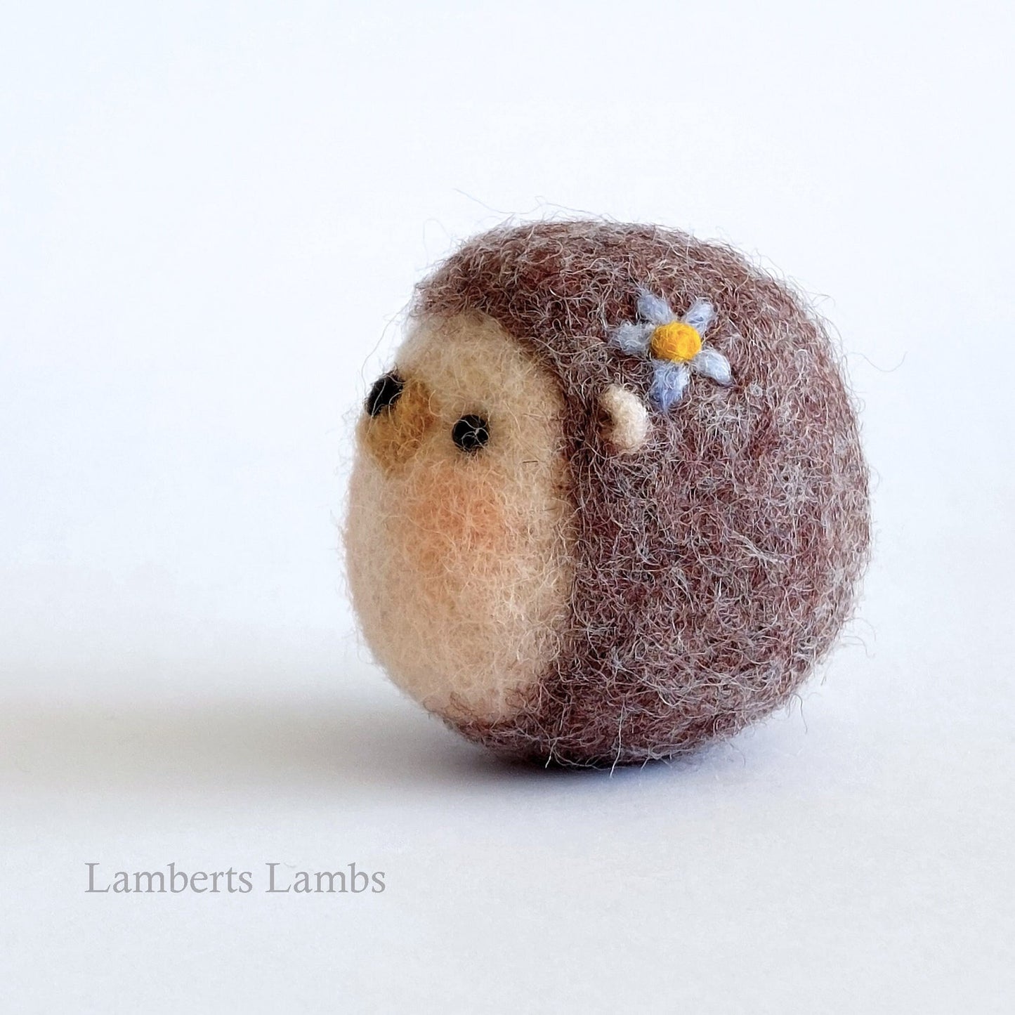 Small needle felting Hedgehog with flower