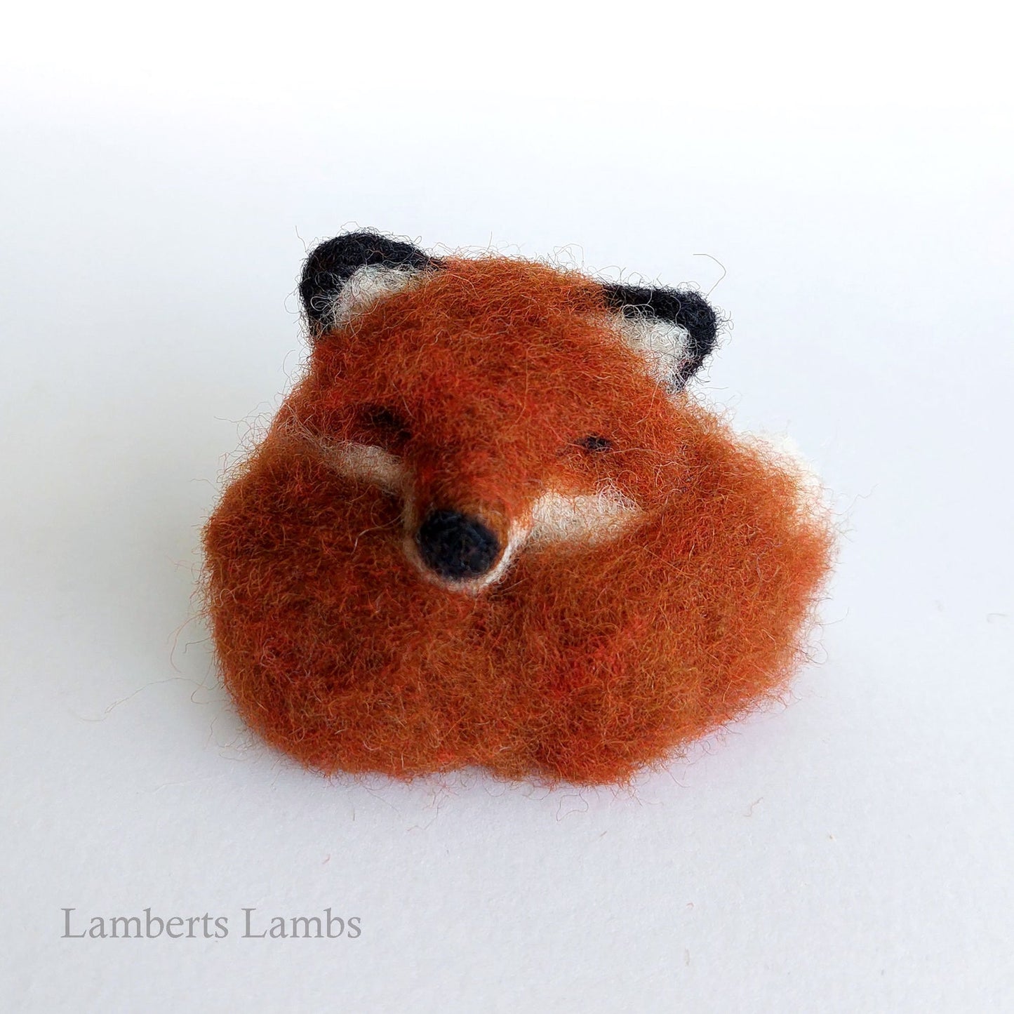 Needle Felted Fox, Sleeping Red Fox Miniature