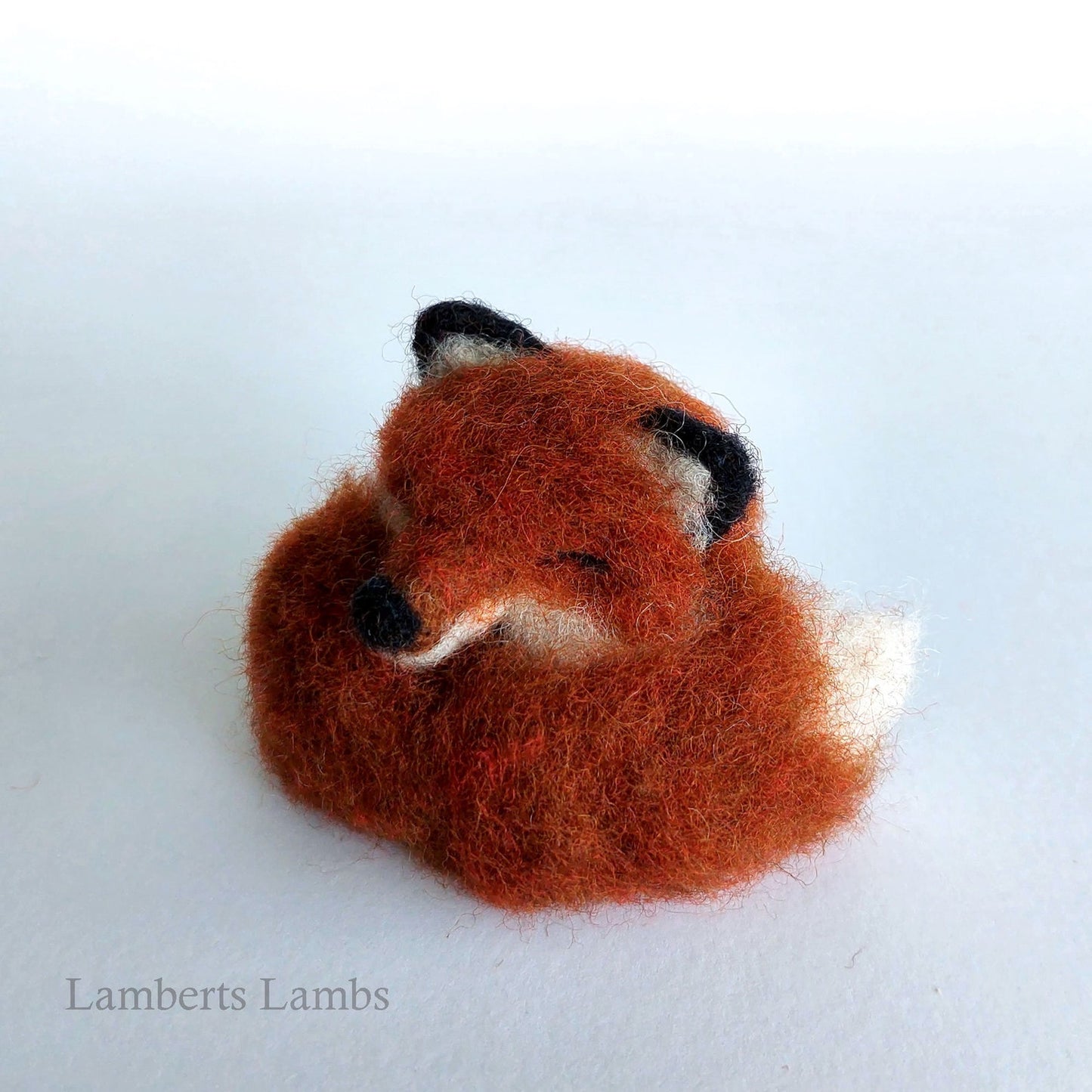 Needle Felted Fox, Sleeping Red Fox Miniature