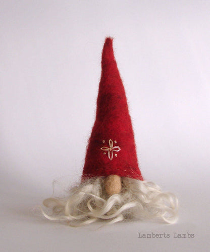 Needle Felted Scandinavian Gnome Nordic Gnome Felted Tomte Wool Nisse, Needle Felted Gnome