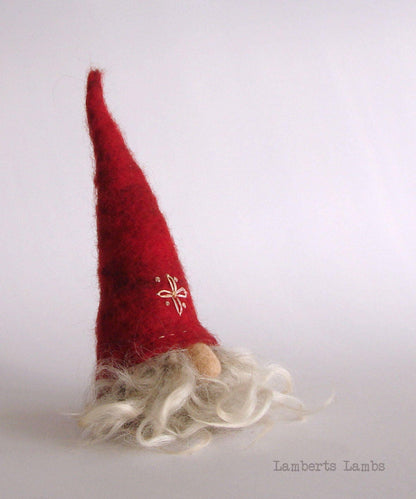 Needle Felted Scandinavian Gnome Nordic Gnome Felted Tomte Wool Nisse, Needle Felted Gnome