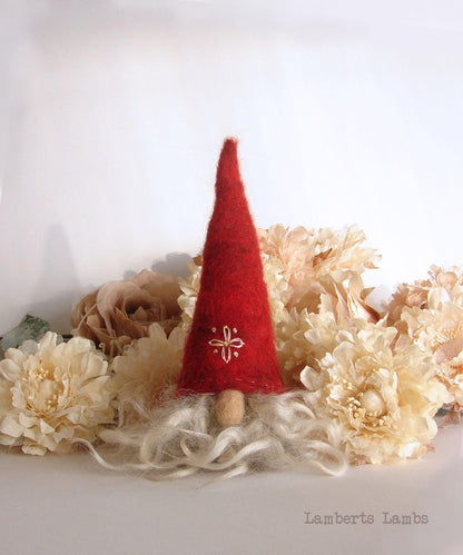 Needle Felted Scandinavian Gnome Nordic Gnome Felted Tomte Wool Nisse, Needle Felted Gnome