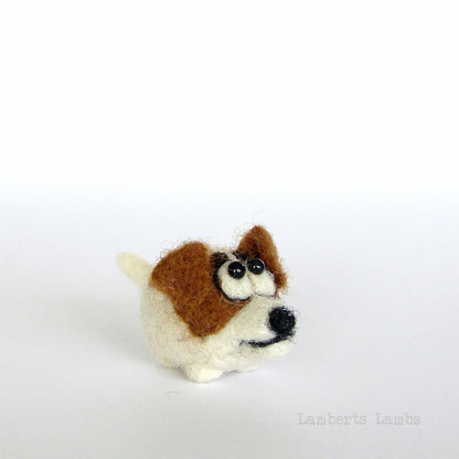 Needle felted Jack Russell Terrier, Felted dog, Tiny wool dog