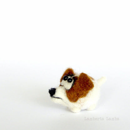 Needle felted Jack Russell Terrier, Felted dog, Tiny wool dog