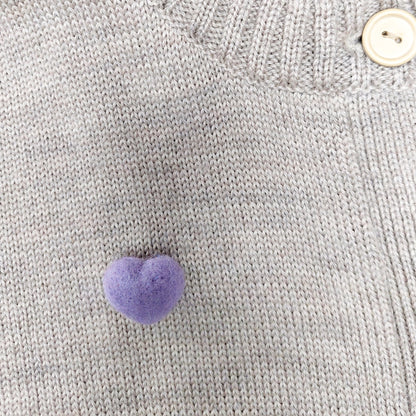Small Needle felted Heart Brooch, Handmade Felted Heart Brooch - Light Lilac Shade