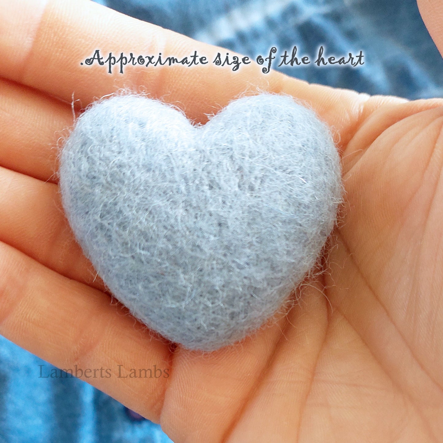 Needle felted Heart Brooch, Handmade Felted Heart Brooch - Baby Blue Shade