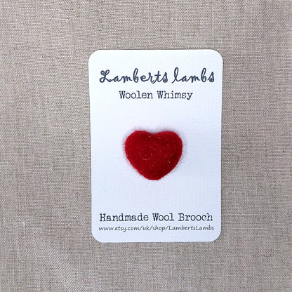 Small Needle felted Heart Brooch, Handmade Felted Heart Brooch - Baby Blue Shade