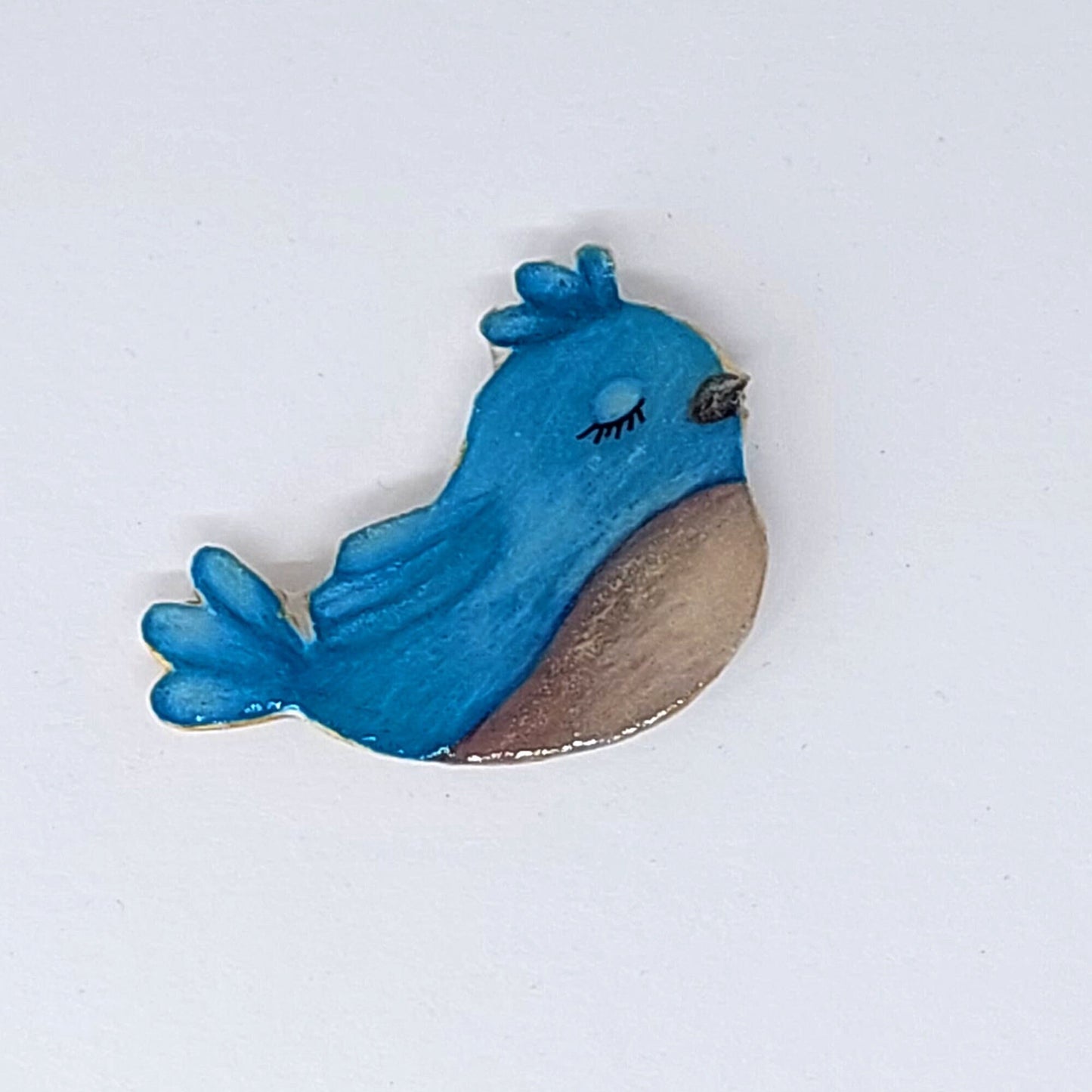 Quirky Blue Bird Brooch - Grade B