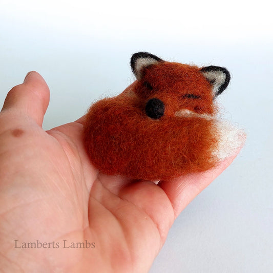 Needle Felted Fox, Sleeping Red Fox