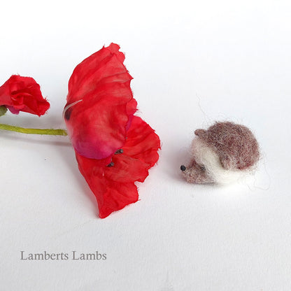 Whimiscal miniature needle felted wool hedgehog