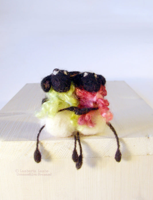 2 Needle Felted Sheep with Scarves