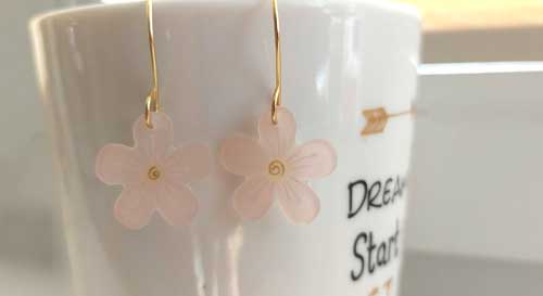 pinkflower earings pinkflower earings